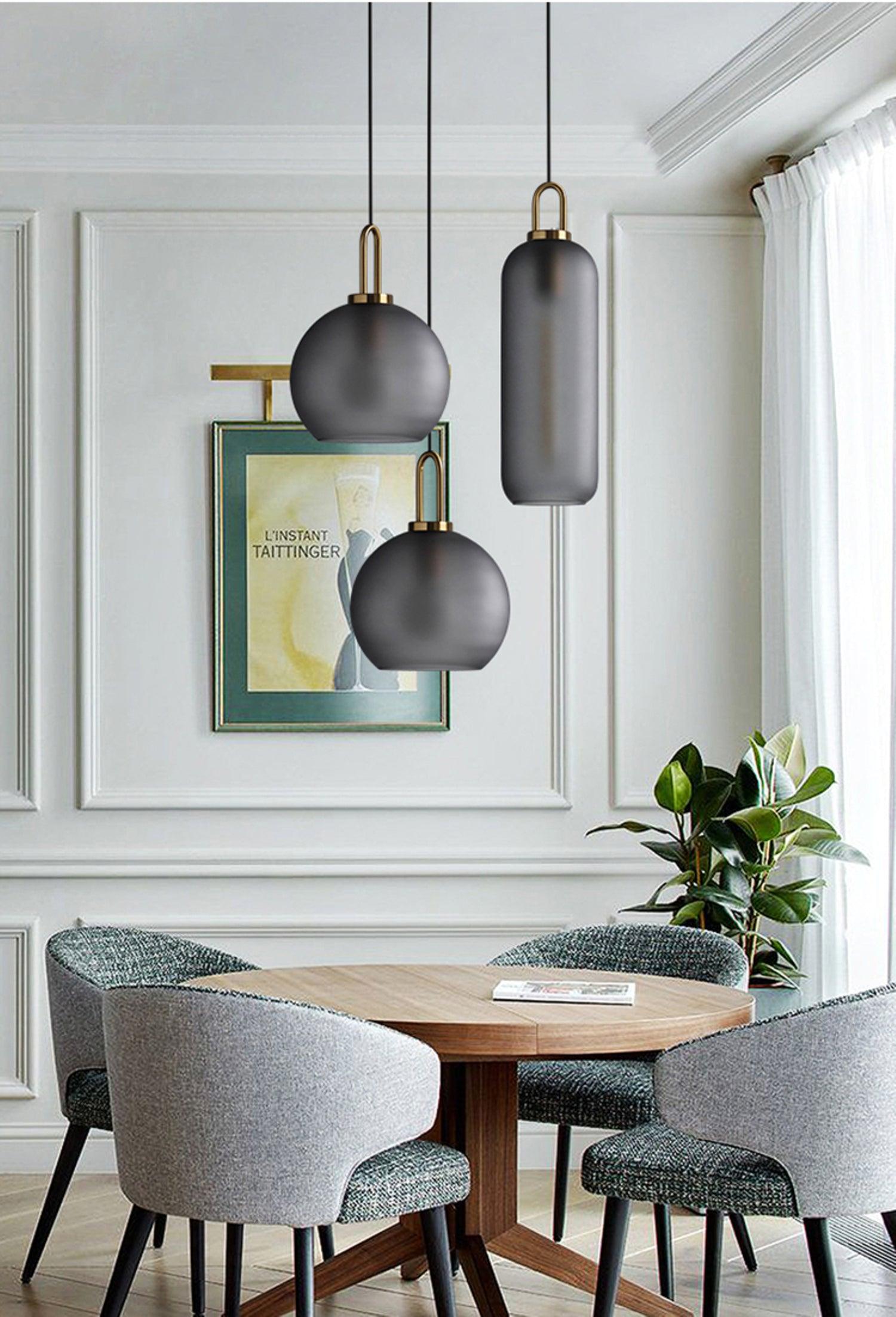 Sevelo Pendant Lamp Frosted Glass Swag Adjustable