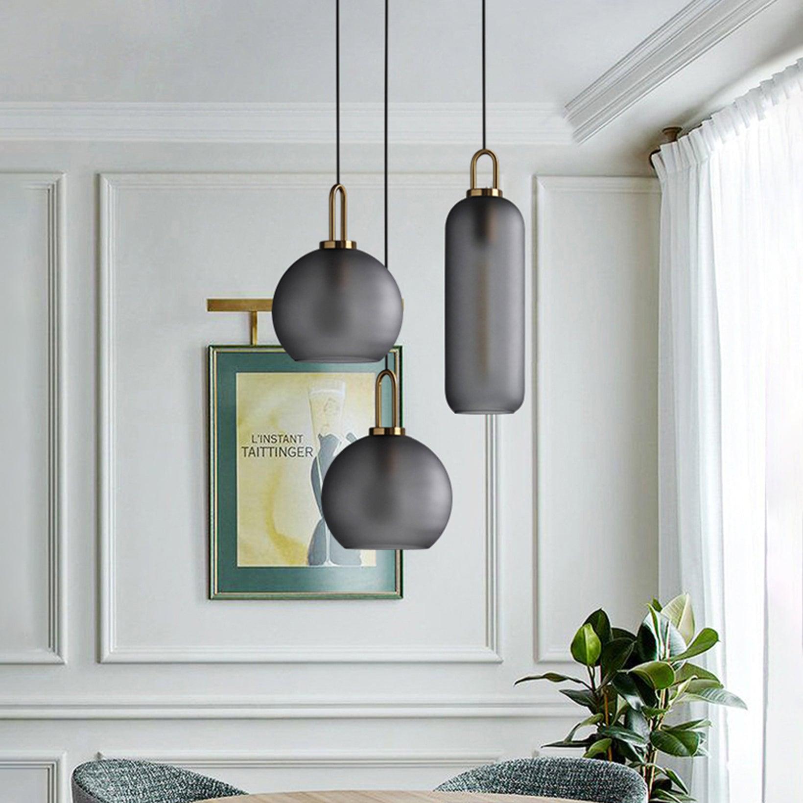 Sevelo Pendant Lamp Frosted Glass Swag Adjustable
