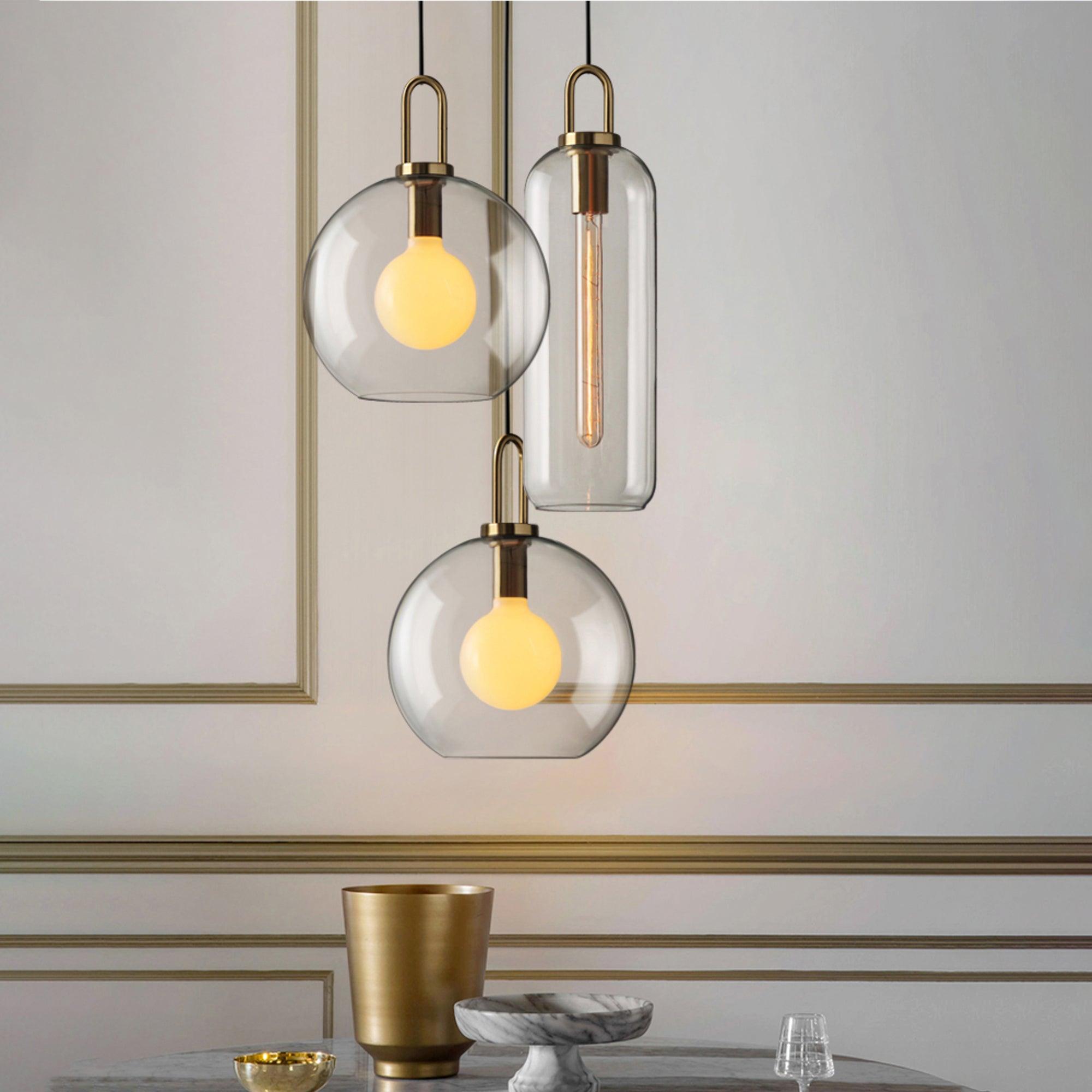 Sevelo Pendant Lamp Frosted Glass Swag Adjustable