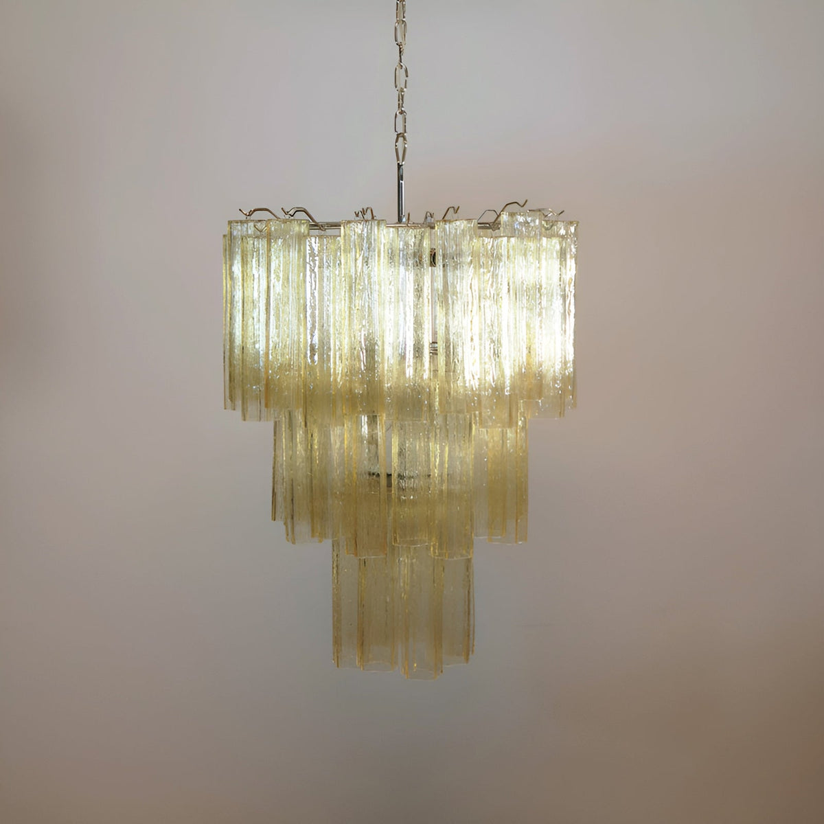 Eireraria Chandelier Yellow Glass Tube Tiered Warm