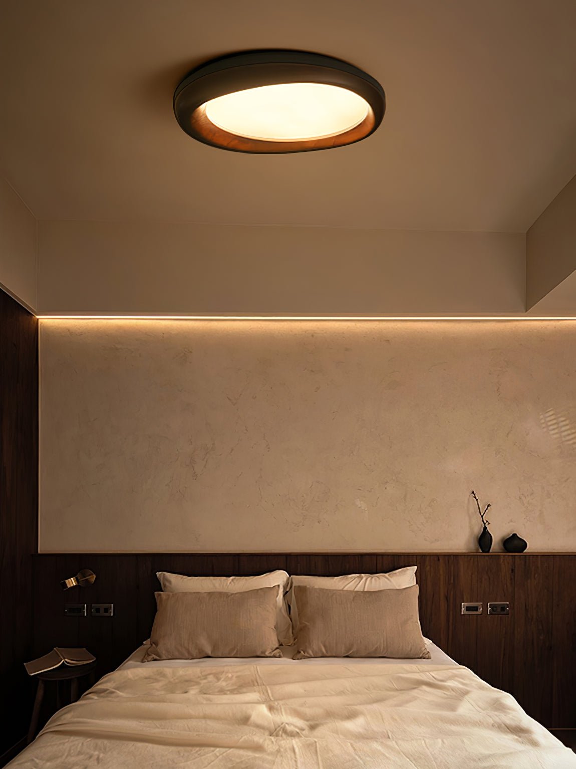 Eurtheara Organic Wood Glass Ceiling Light