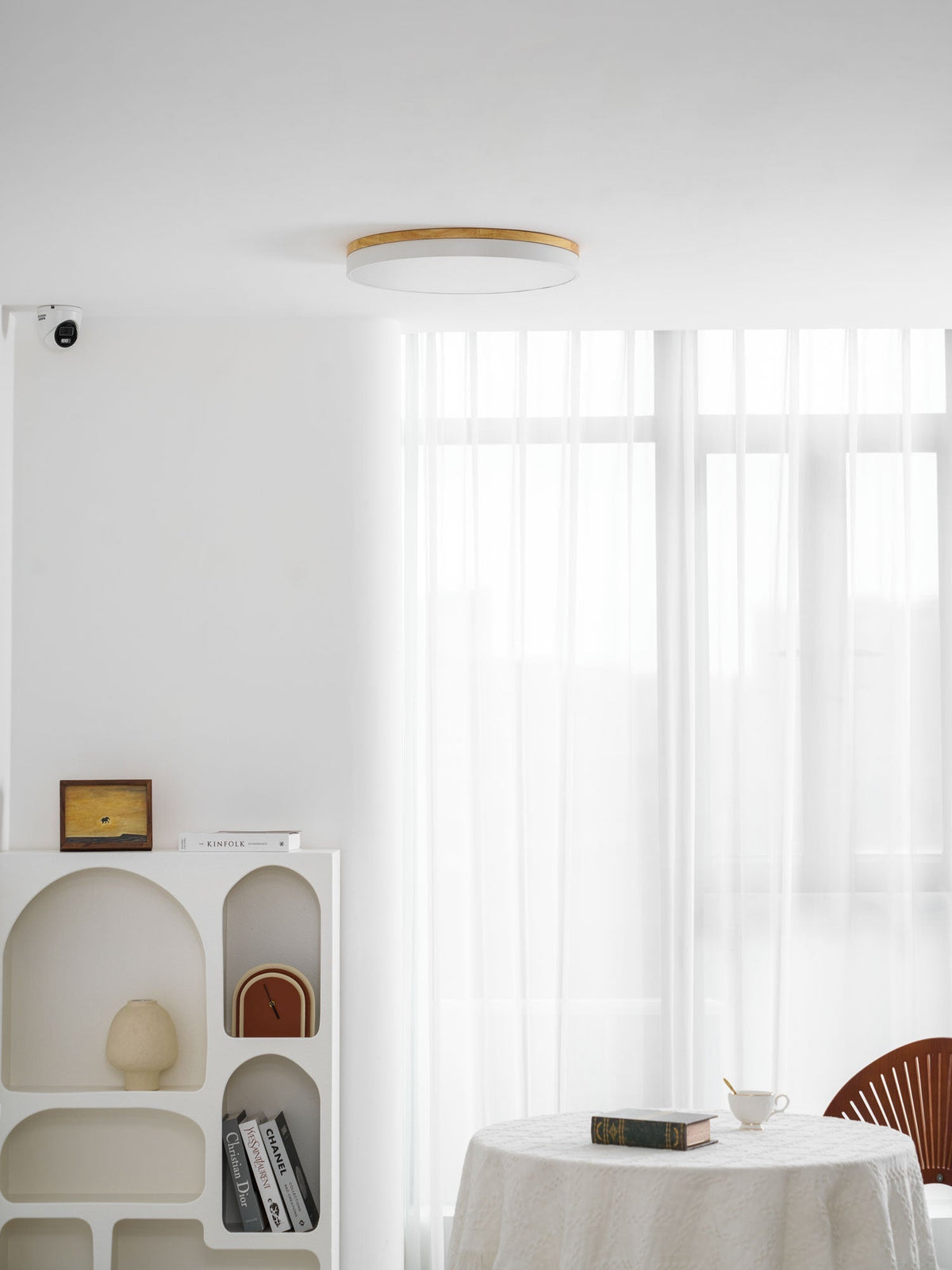 Clairshire Circular Wood Flush Mount Ceiling Light