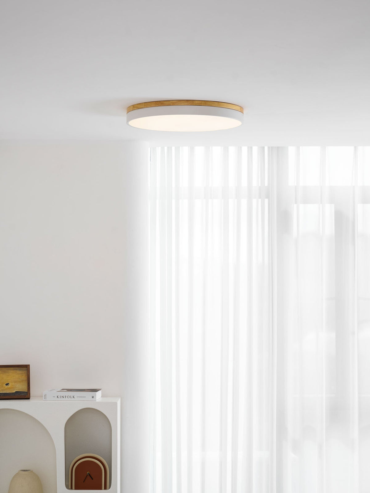 Clairshire Circular Wood Flush Mount Ceiling Light