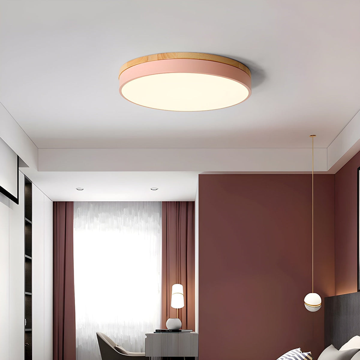 Clairshire Circular Wood Flush Mount Ceiling Light