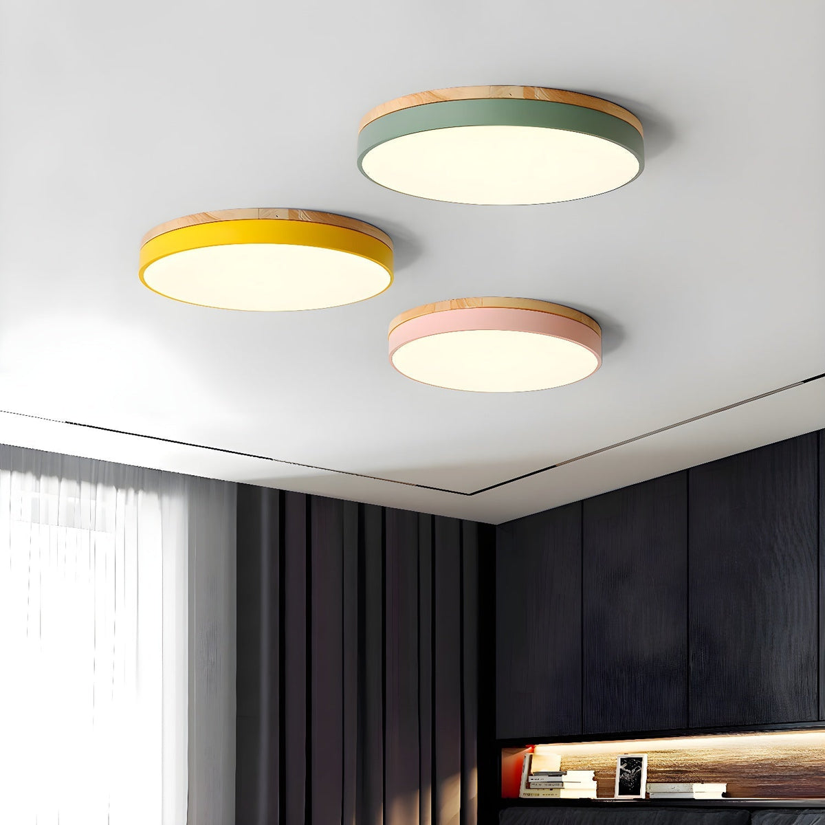 Clairshire Circular Wood Flush Mount Ceiling Light