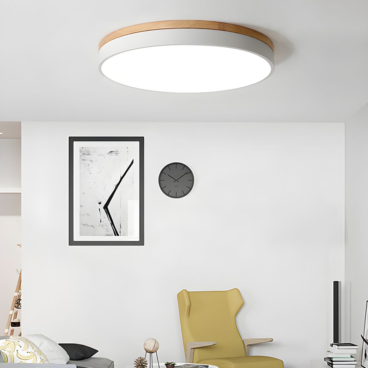 Clairshire Circular Wood Flush Mount Ceiling Light