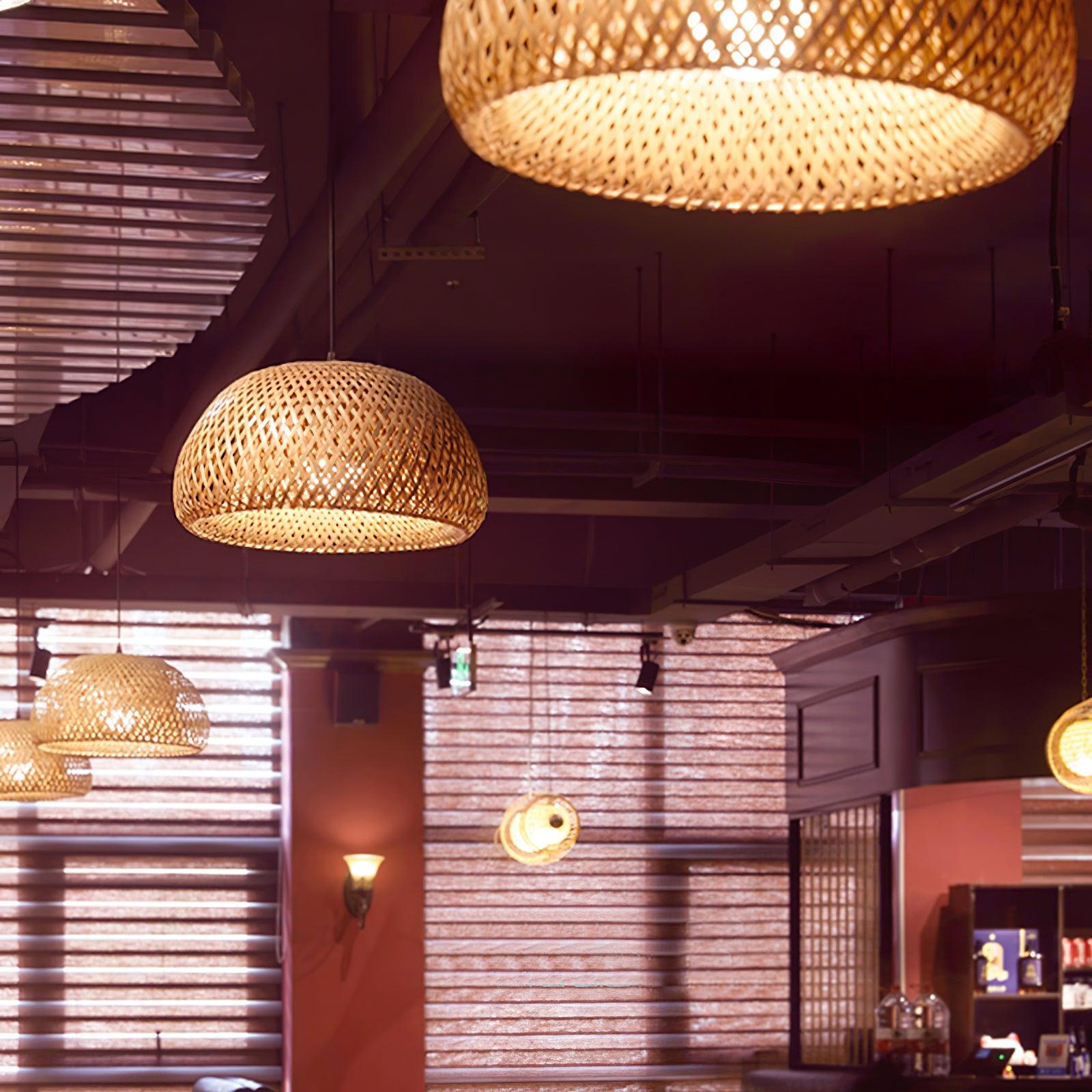 Trtvin Unique Natural Bamboo Pendant Light