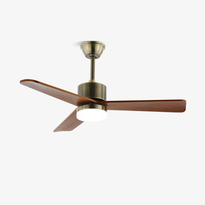 Ventio Minimalist Silver Wood Ceiling Fan Light