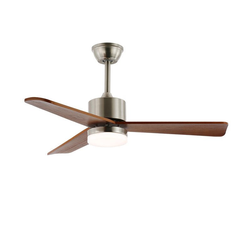 Ventio Minimalist Silver Wood Ceiling Fan Light
