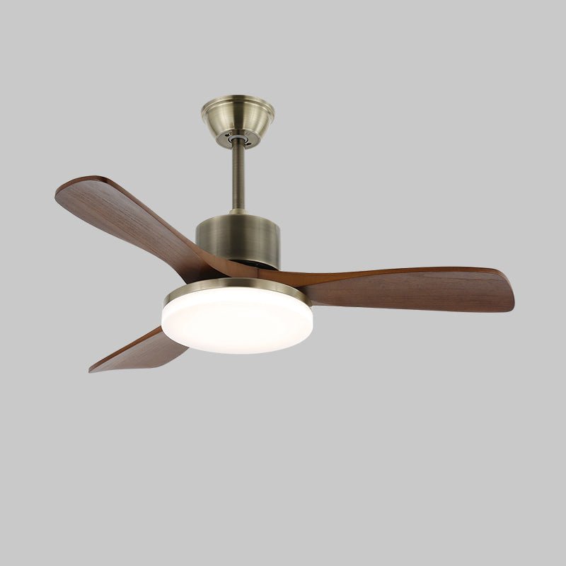 Ventio Minimalist Silver Wood Ceiling Fan Light