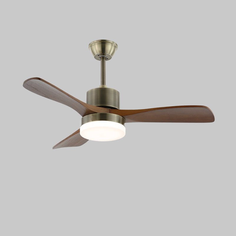 Ventio Minimalist Silver Wood Ceiling Fan Light