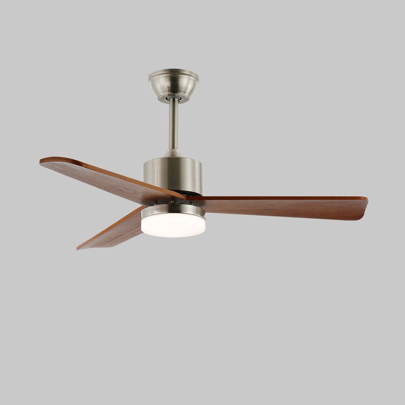 Ventio Minimalist Silver Wood Ceiling Fan Light