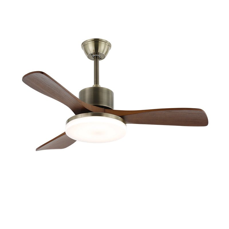 Ventio Minimalist Silver Wood Ceiling Fan Light