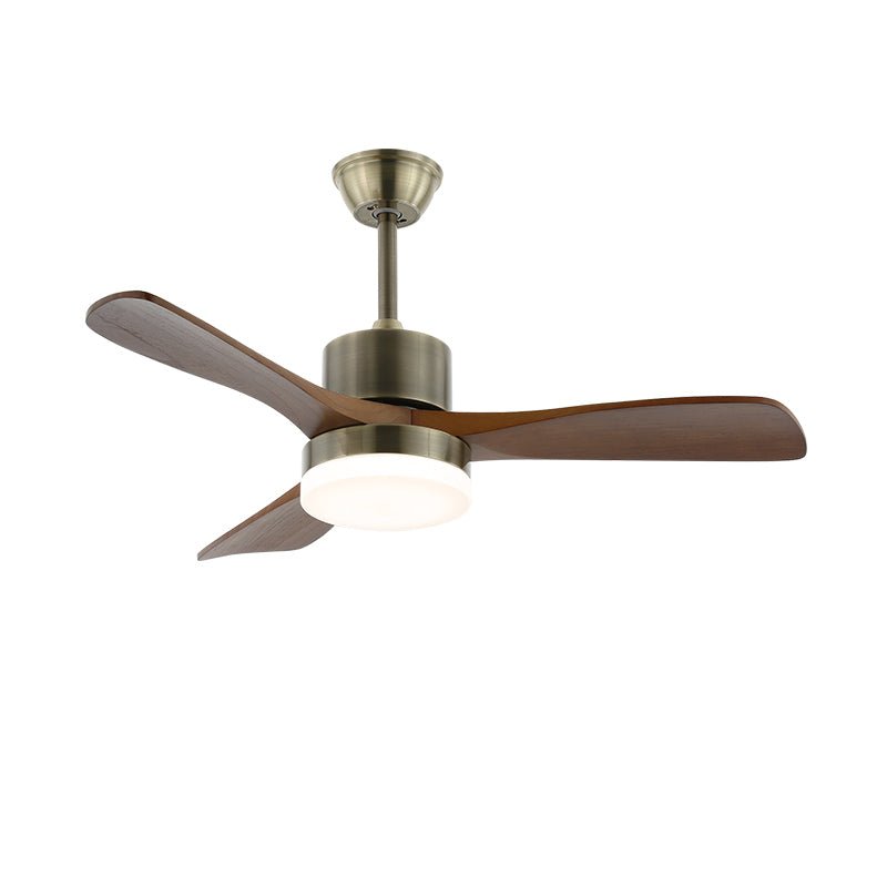 Ventio Minimalist Silver Wood Ceiling Fan Light