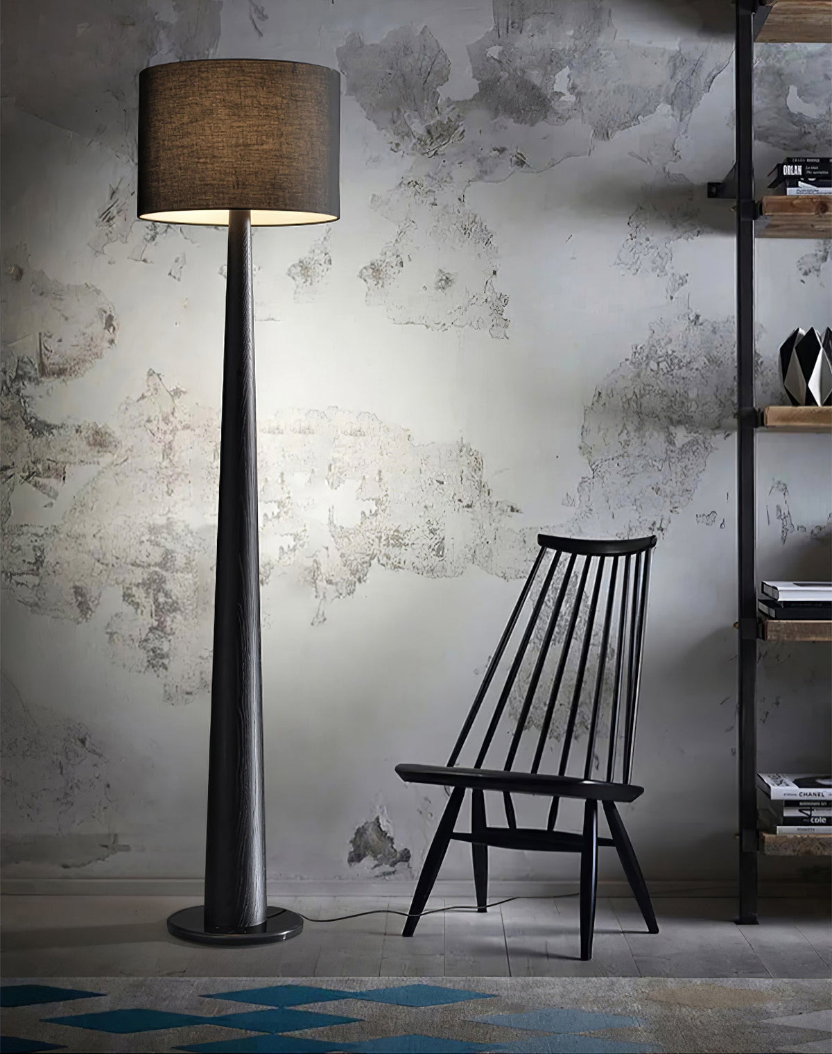 Ersilir Cylindrical Wood Floor Lamp