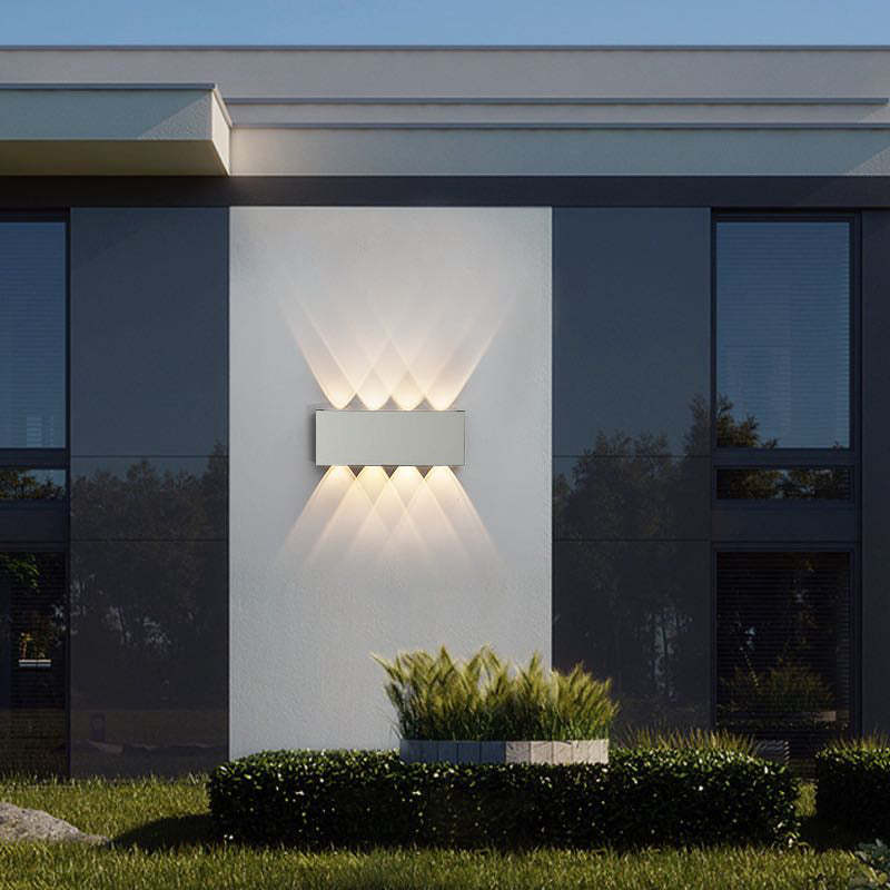 Ray Modern Rectangular Outdoor Wall Lamp Water-Wave - Neutral Decor