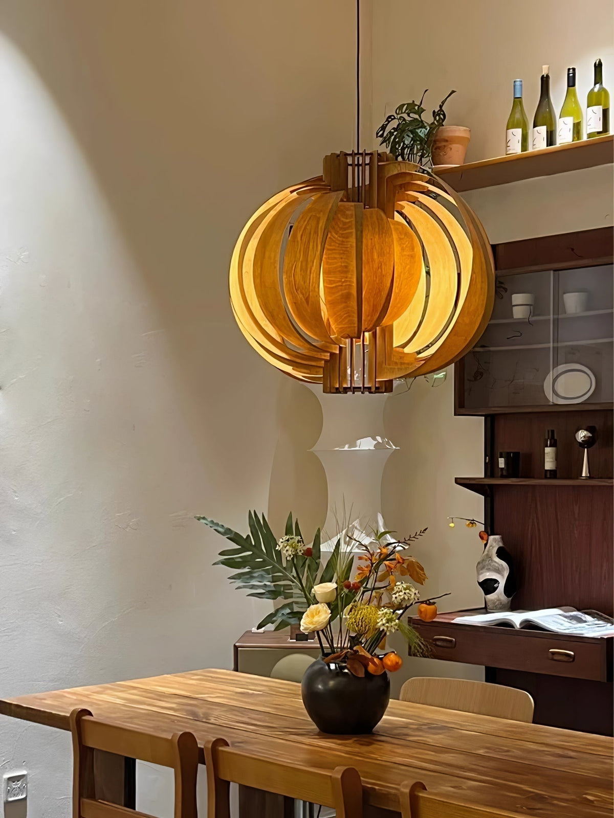 Ivraeus Premium Elegance Ring Wood Pendant Light