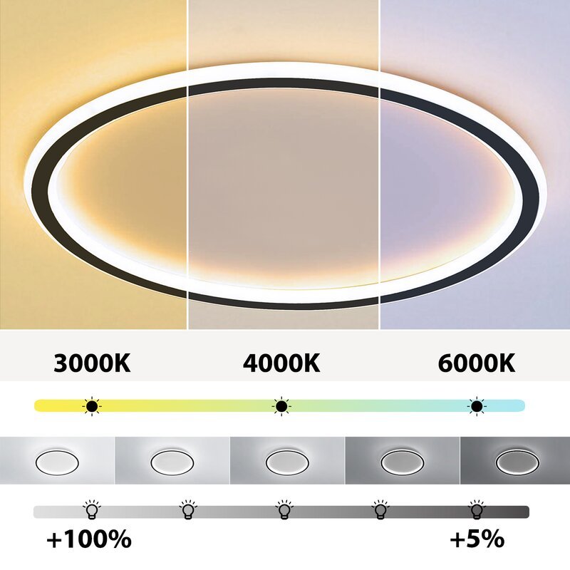 Quasso Flush Mount Ceiling Light Modern LED Round - Neutral Decor