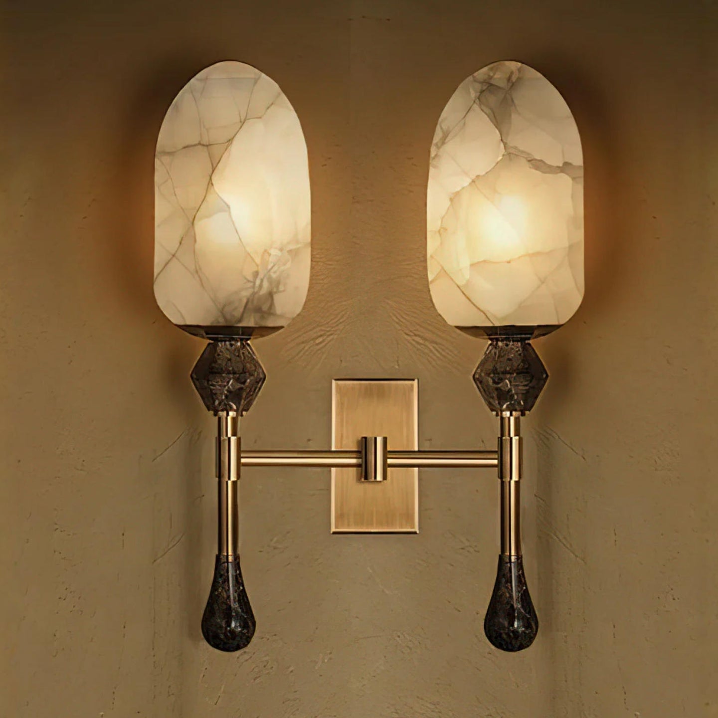 Mila Vintage Alabaster Double Sconce