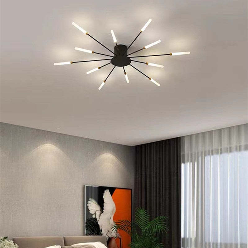 Wesley Flush-Mount Ceiling Light Fireworks, Black/Gold - Neutral Decor