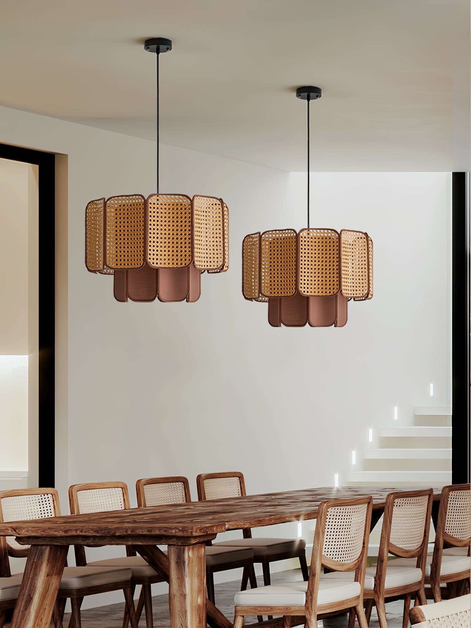 Cane Vintage Fabric Pendant Lamp