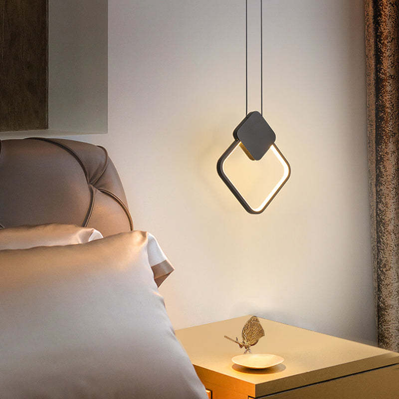Arisha Modern Minimalist LED Hanging Pendant Lights Black White Bedroom - Neutral Decor