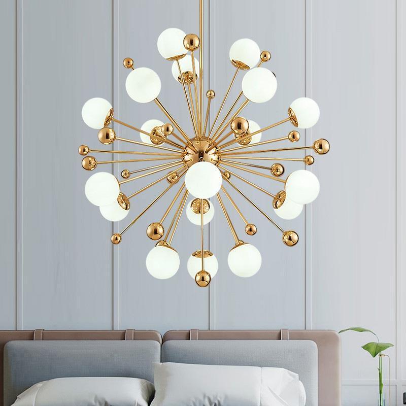 Caseraria Chandelier Brass Opal Globe
