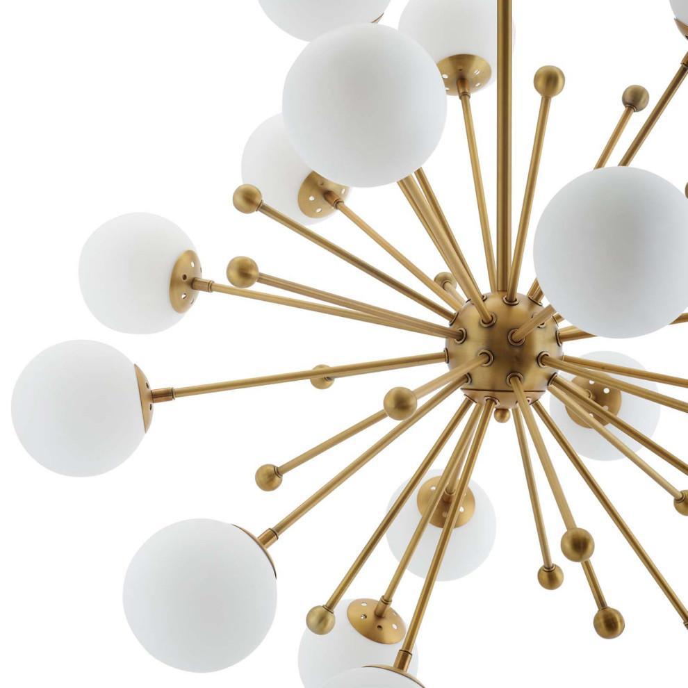 Caseraria Chandelier Brass Opal Globe