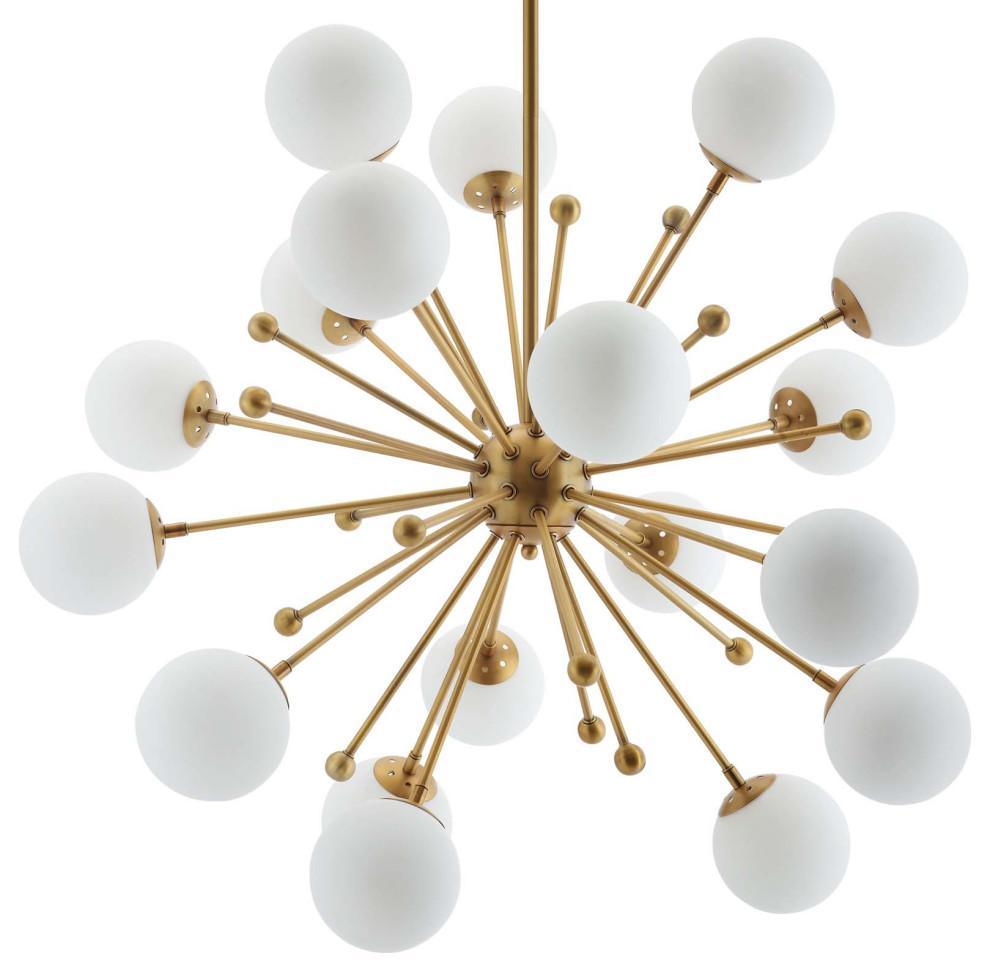 Caseraria Chandelier Brass Opal Globe