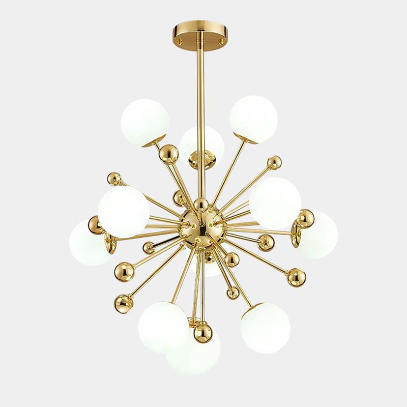 Caseraria Chandelier Brass Opal Globe