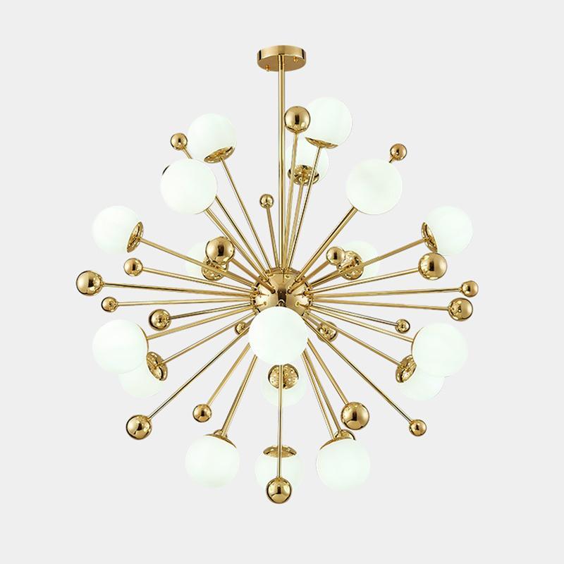 Caseraria Chandelier Brass Opal Globe