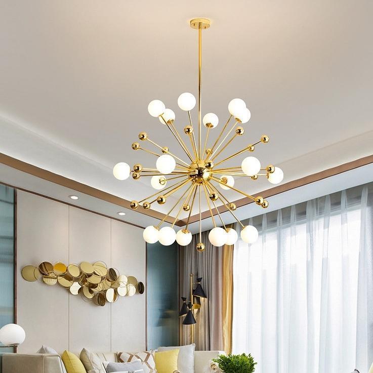 Caseraria Chandelier Brass Opal Globe