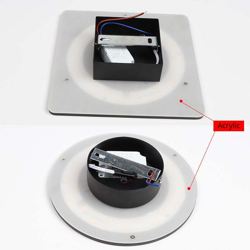 Klyne Minimalist Round/Square Outdoor Wall Lamp LED, Black/White - Neutral Decor