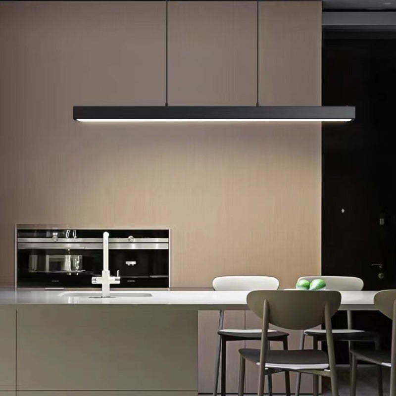 Thala Modern Linear Metal LED Pendant Light Black/Brown - Neutral Decor