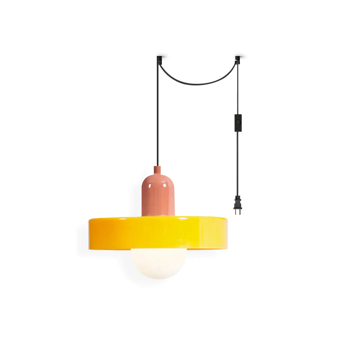 Jovial Minimalist Disc Orb Swag Glass Pendant Lights Plug-in