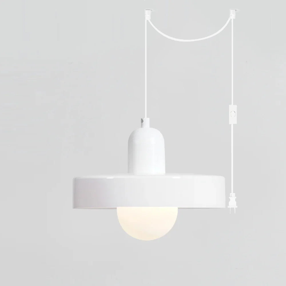 Jovial Minimalist Disc Orb Swag Glass Pendant Lights Plug-in