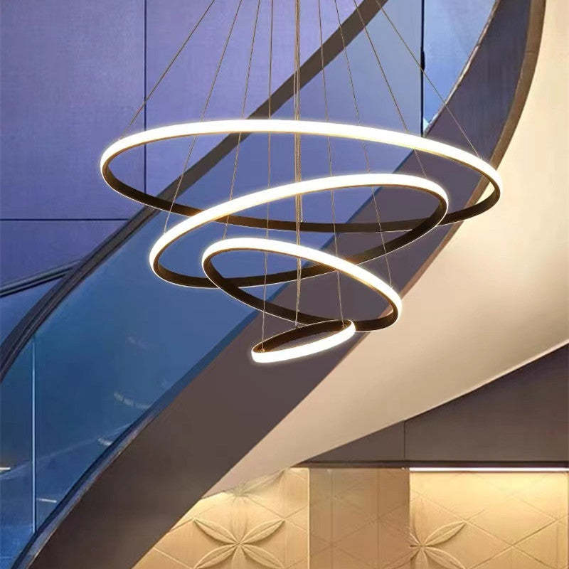 Arisha Modern Ring /Silicon Pendant Light, 2/3/4 Rings - Neutral Decor