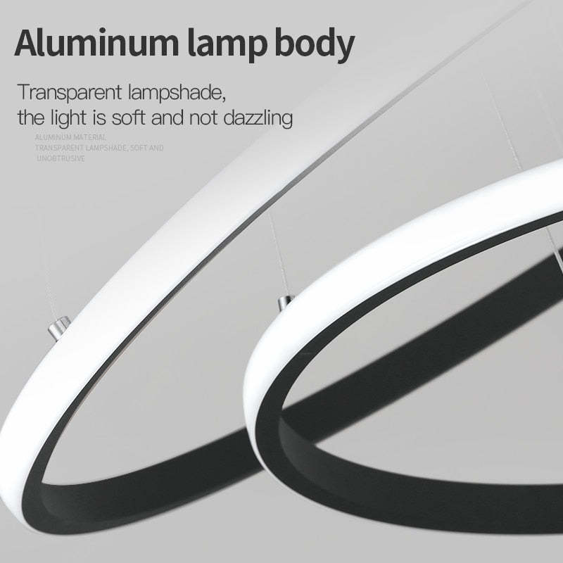 Arisha Modern Ring /Silicon Pendant Light, 2/3/4 Rings - Neutral Decor