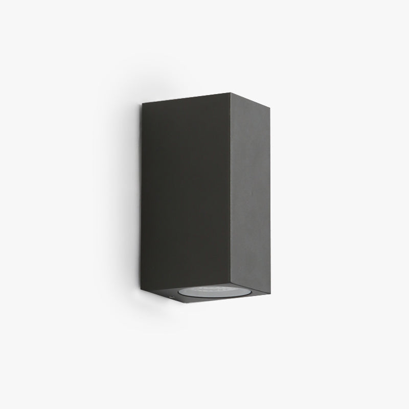 Tavon Minimalist Metal Square Outdoor Wall Lamp, Black - Neutral Decor