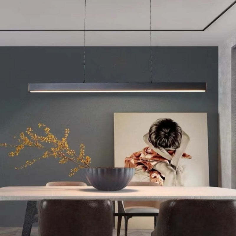 Thala Modern Linear Metal LED Pendant Light Black/Brown - Neutral Decor