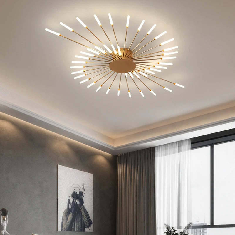 Arisha Fireworks Flush-Mount Ceiling Light Living Room - Neutral Decor