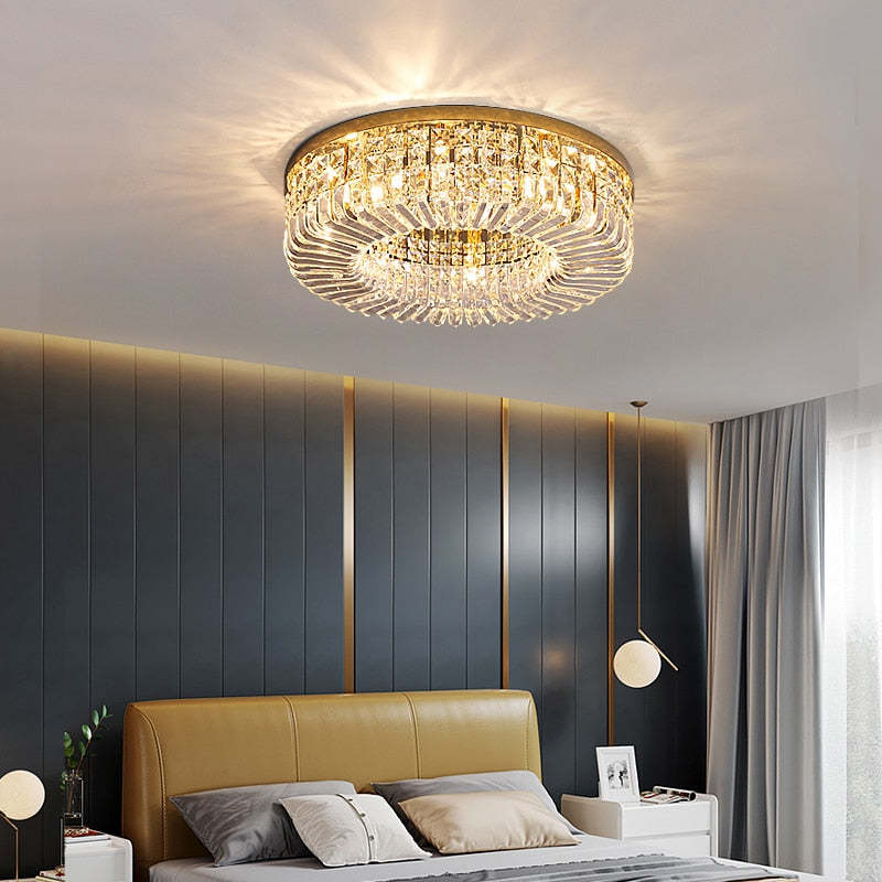 Kristy Luxury Flush Mount /Crystal Ceiling Light - Neutral Decor