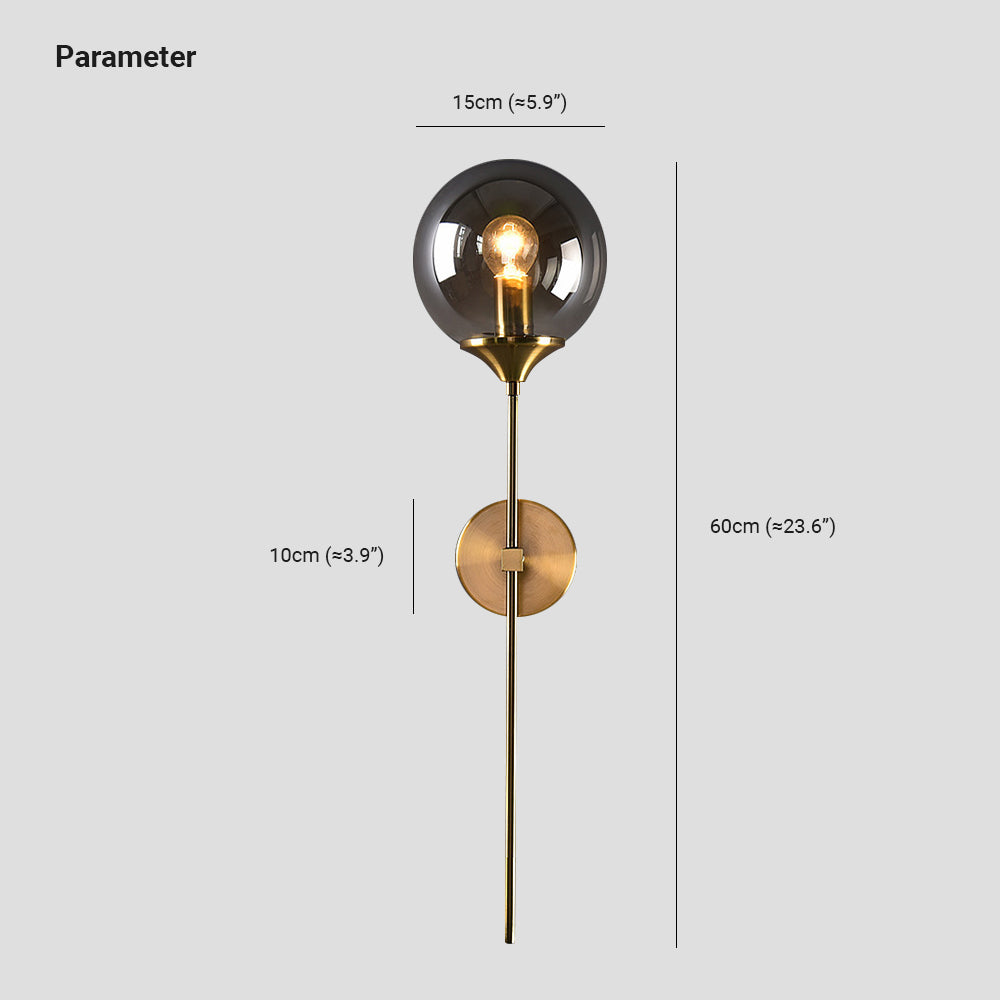 Valentina Modern Globe Glass Wall Lamp - Neutral Decor