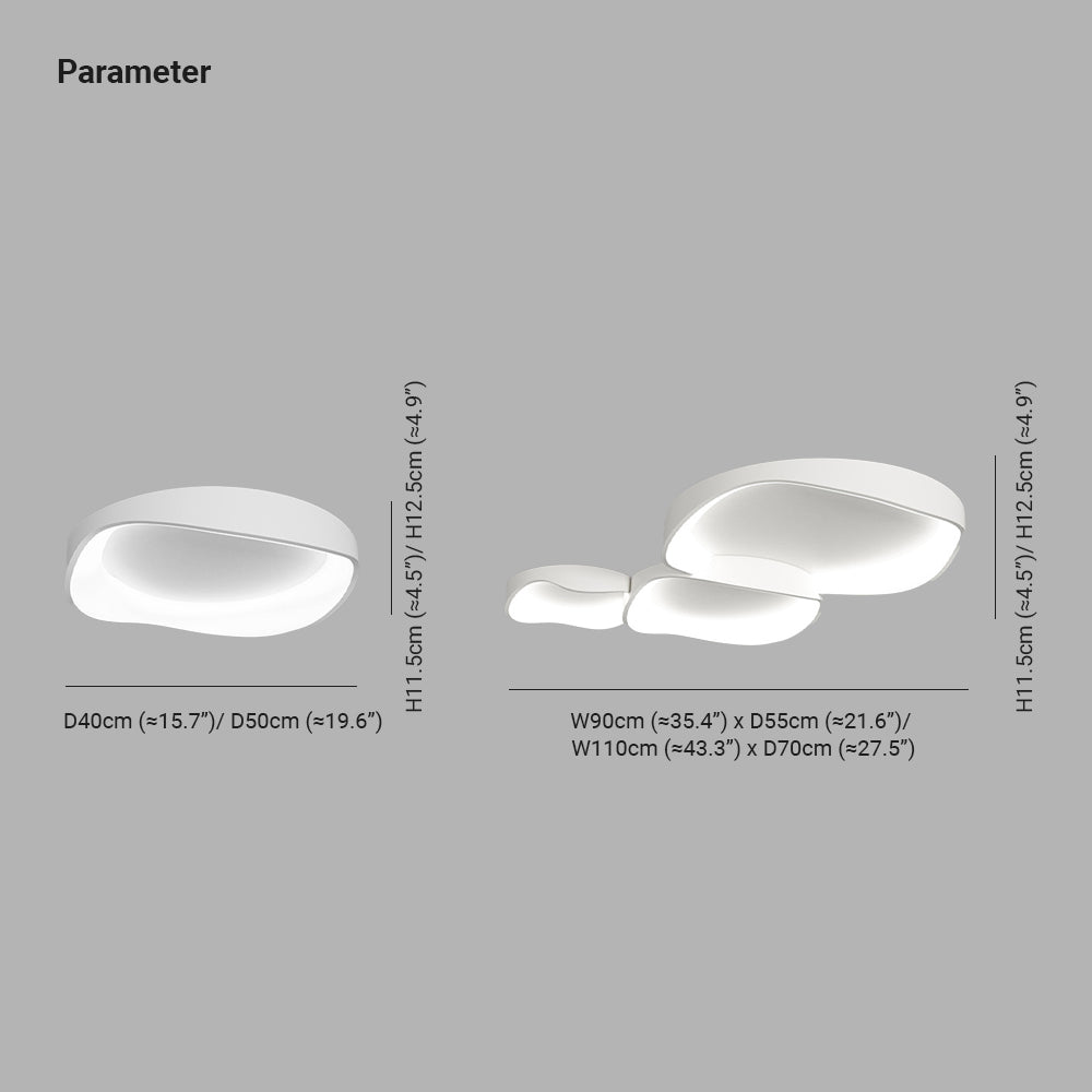 Arisha Modern Wave Flush Mount Ceiling Light Living Room - Neutral Decor
