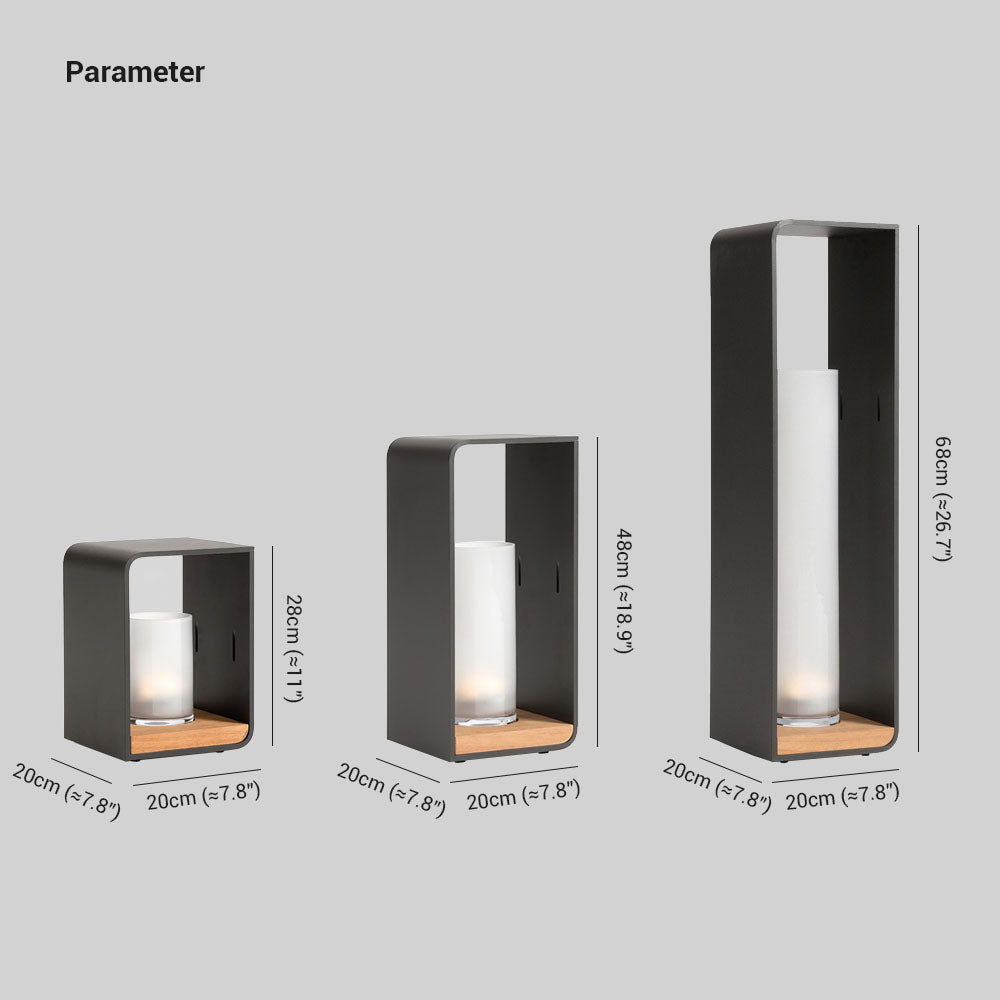 Ray Minimalist Cuboid Candle Outdoor Floor Lamp Garden - Neutral Decor