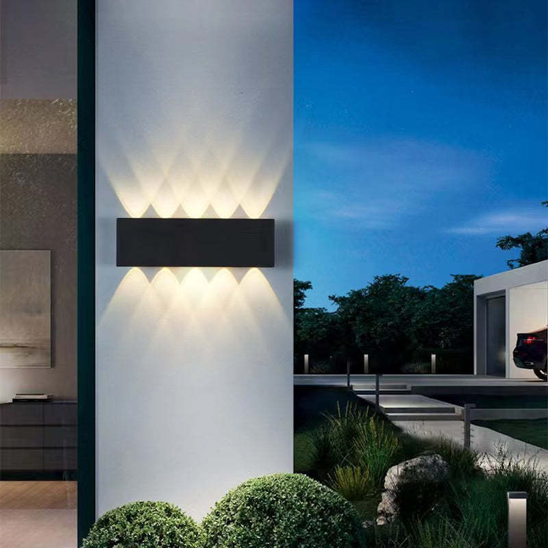 Ray Modern Rectangular Outdoor Wall Lamp Water-Wave - Neutral Decor