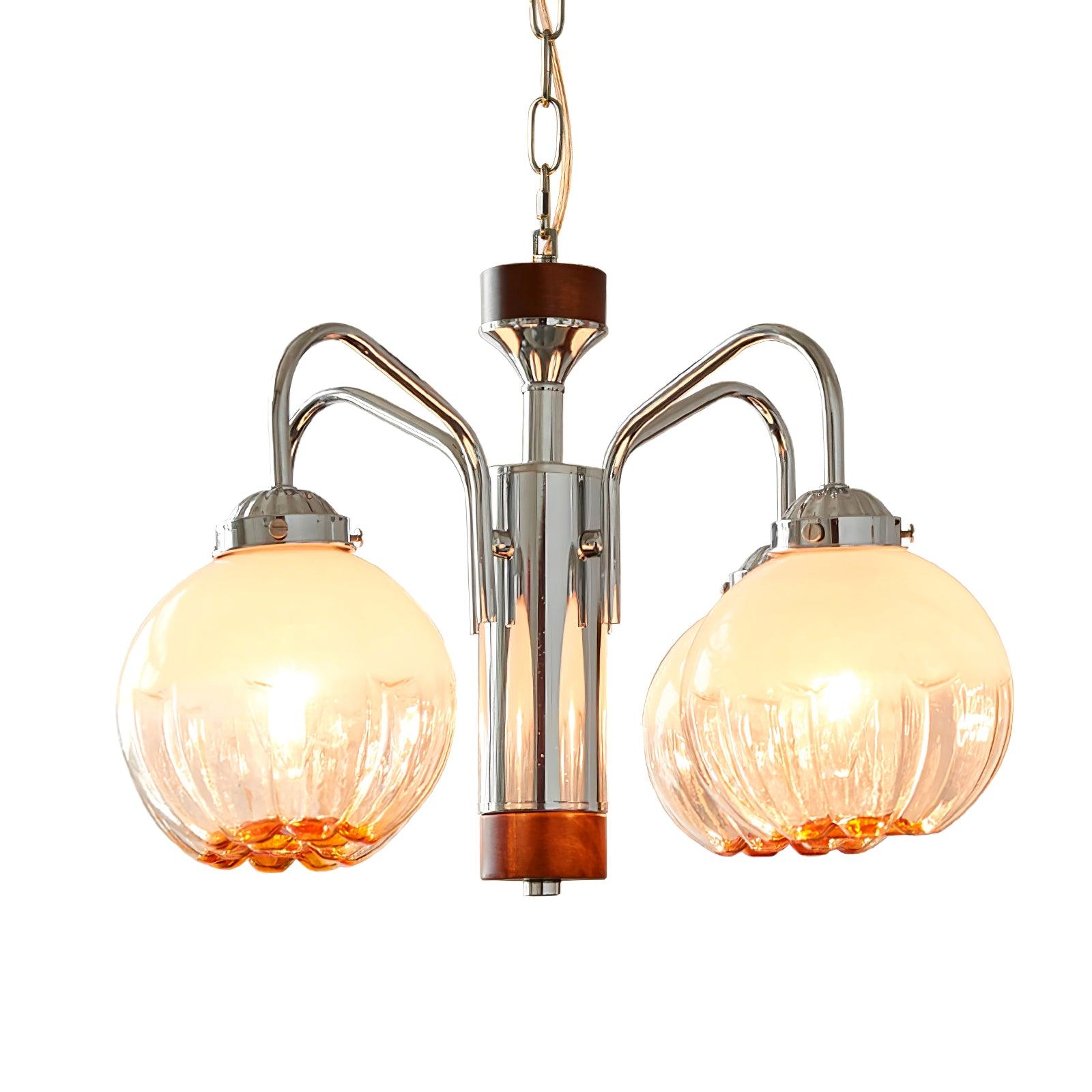 Ulliria Nordic Art Flower Walnut Glass Chandelier