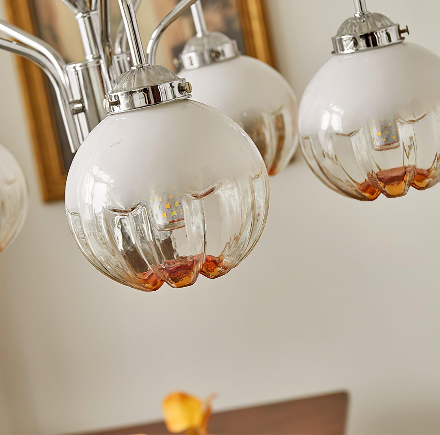Ulliria Nordic Art Flower Walnut Glass Chandelier