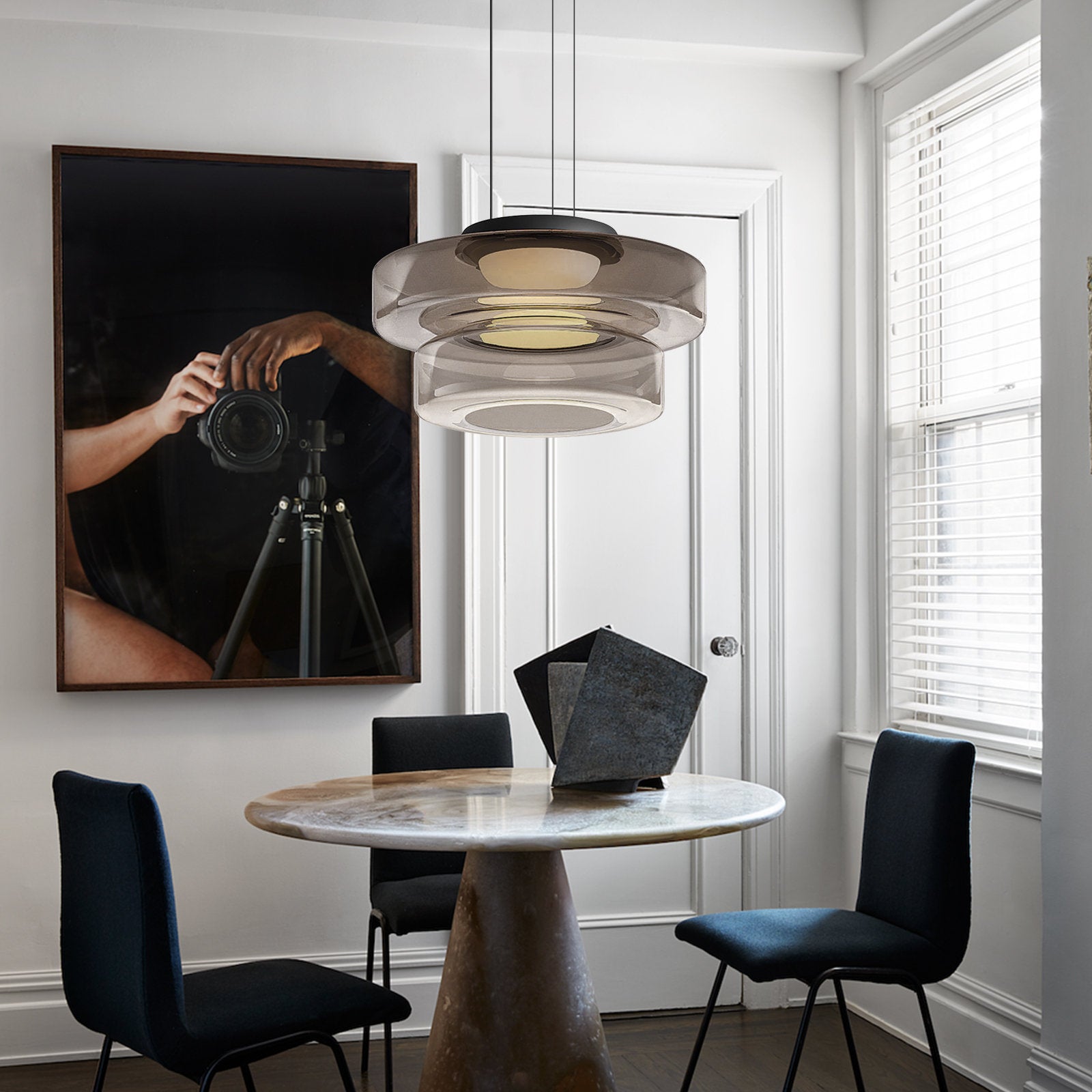 Valentina Glass Pendant Light Multi-tiered Structure - Neutral Decor