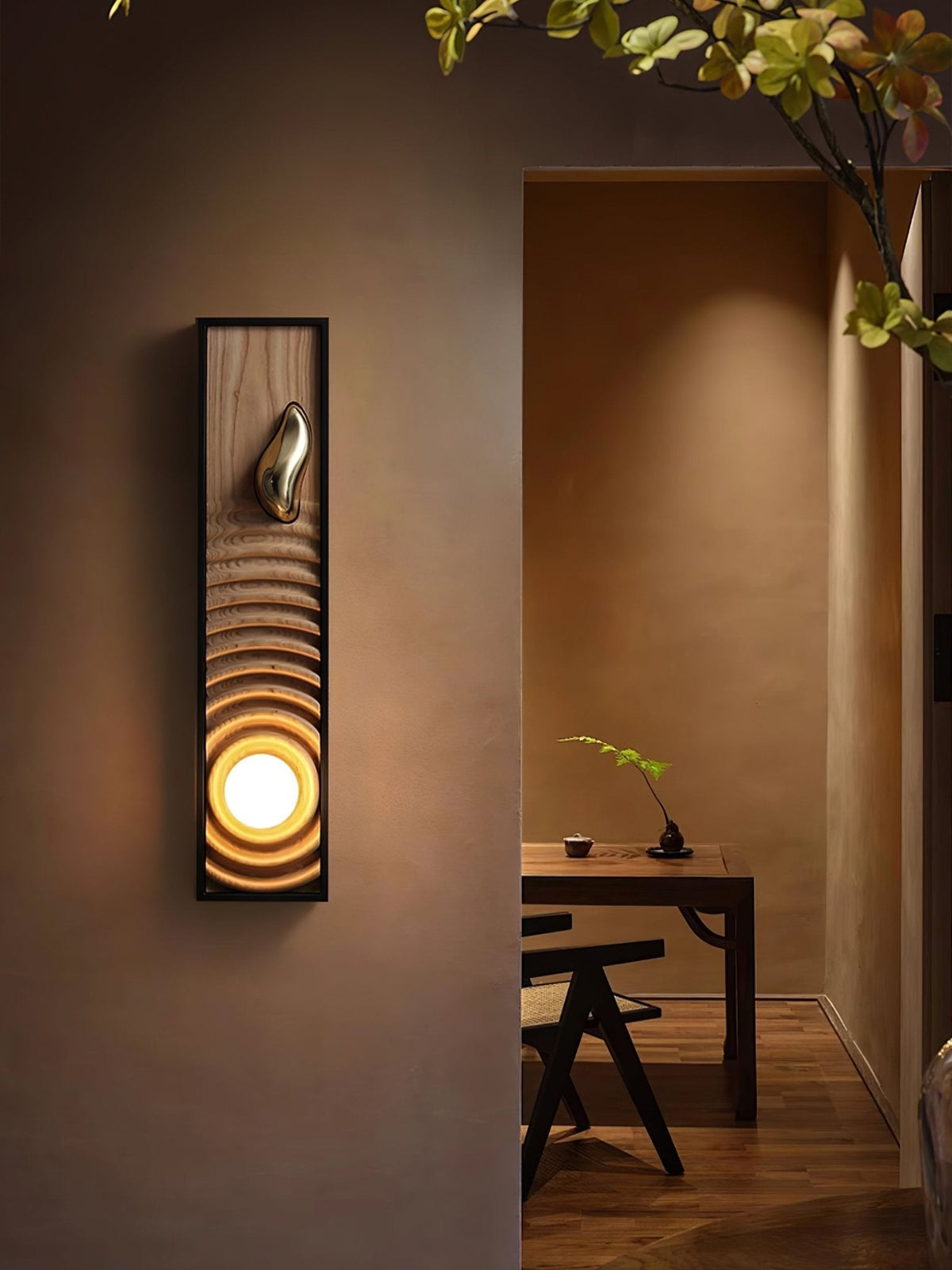 Caleb Vintage Wood Wall Lamp